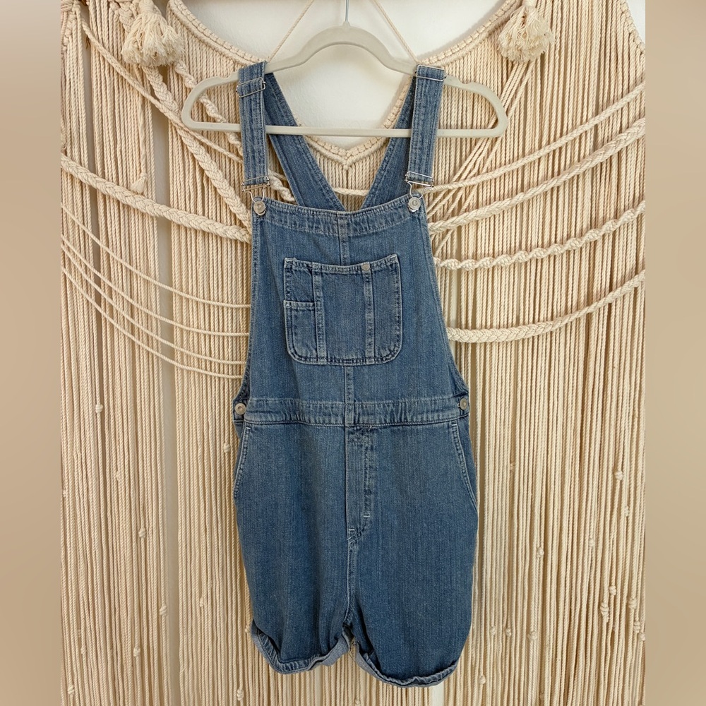 Free People Denim Overall Shorts